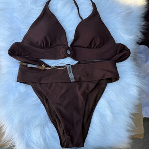 Berlook Chocolate Brown Triangle Bikini Swimwear 0001